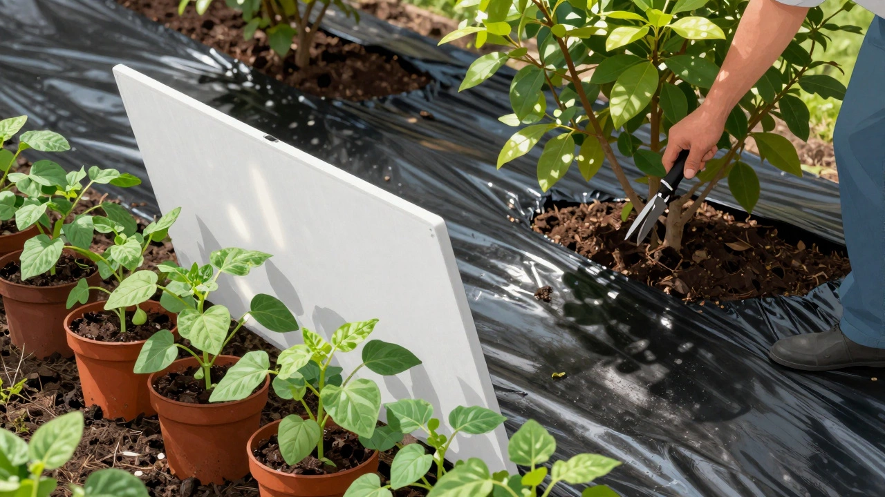 Gardening tips using reflectors and mulch for shady spots
